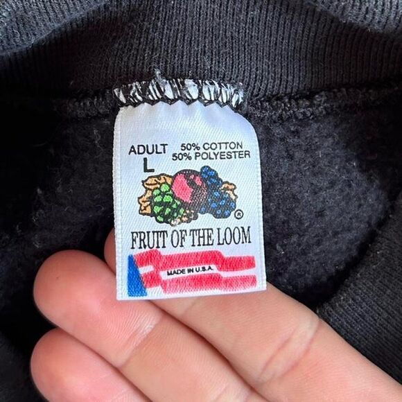 90s Vintage Snow Tiger Black Overprint Crewneck Pullover Sweatshirt Large Mens - Picture 2 of 5